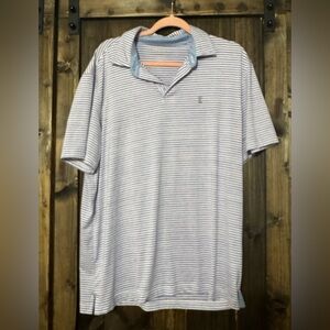 Classic Striped Polo Shirt - Purple and White